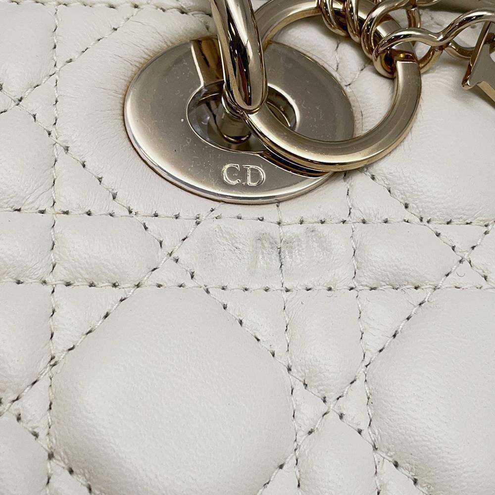 Christian Dior handbag Lady MY ABC Cannage shoulder bag White - Picture 9 of 12